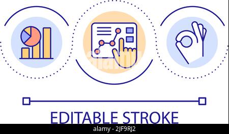 Statistical analysis loop concept icon Stock Vector