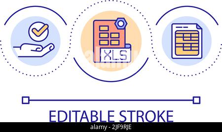 Using spreadsheets loop concept icon Stock Vector