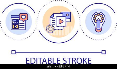 Social media design loop concept icon Stock Vector