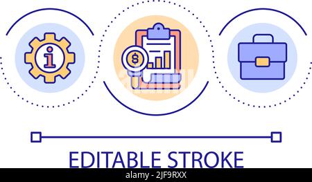 Financial audit loop concept icon Stock Vector