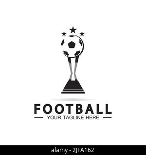 Football or Soccer Championship Trophy Logo Design vector  icon template. champions football trophy for winner award Stock Vector