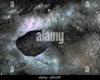 Asteroid in deep space Stock Photo