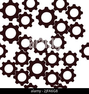 Seamless pattern of gear wheels vector illustration on white background Stock Vector