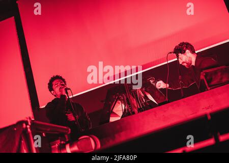 Roskilde, Denmark. 01st July, 2022. The French house duo The Blaze performs a live concert during the Danish music festival Roskilde Festival 2022 in Roskilde. (Photo Credit: Gonzales Photo/Alamy Live News Stock Photo