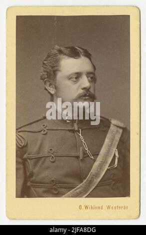 Portrait of Wilken Wilhelm Julius von Platen, Lieutenant at the Skåne Husar Regiment K 5. Stock Photo