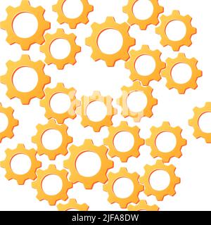 Seamless pattern of gear wheels vector illustration on white background Stock Vector