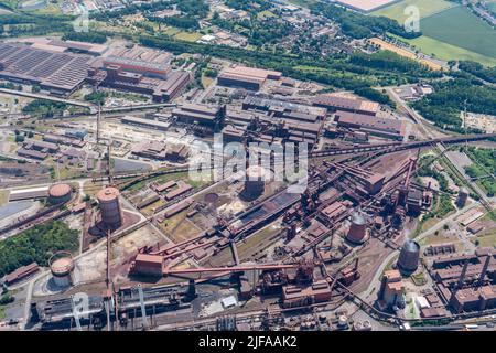 Aerial view of the Salzgitter AG steelworks, Lower Saxony, Germany Stock Photo