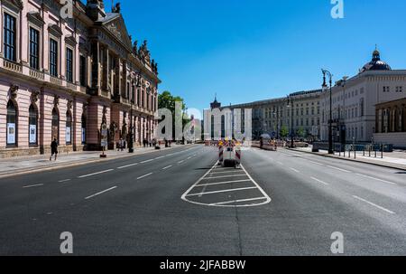 Road traffic in Berlin, Unter den Linden, Berlin, Germany Stock Photo