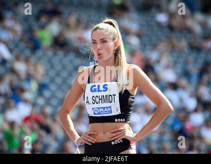 Alica SCHMIDT (SCC Berlin/ 3rd place) Mimic final 400m of women on June 26th, 2022 German Athletics Championships 2022, from June 25th. - 06/26/2022 in Berlin/ Germany. ÃÂ Stock Photo