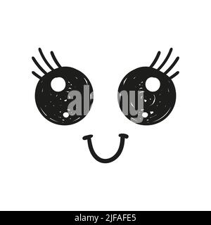 Cheerful, cartoon eyes. Drawn by hand. Flat vector illustration Stock Vector