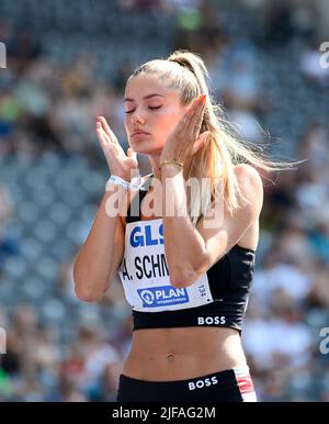 Alica SCHMIDT (SCC Berlin/ 3rd place) gesture, gesture, women's 400m final on June 26th, 2022 German Athletics Championships 2022, from June 25th. - 06/26/2022 in Berlin/ Germany. ÃÂ Stock Photo