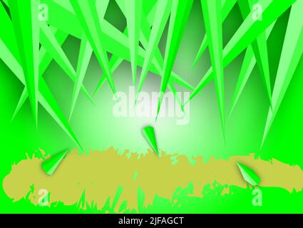 Abstract background greenery natural leaf texture poster backdrop pattern template spring frame vector illustration Stock Vector