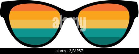 Retro Palm tree sunset sunglasses vector illustration Stock Vector