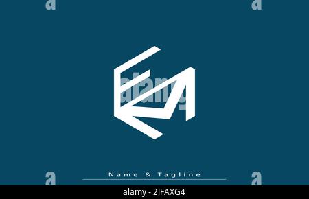 Alphabet letters Initials Monogram logo EM , ME Stock Vector