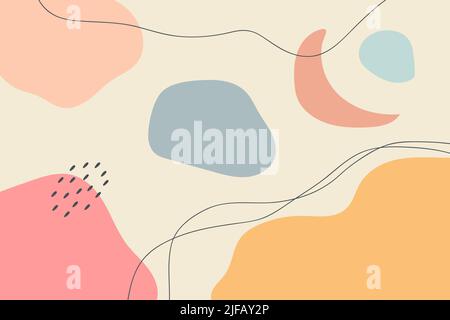 Abstract background. Hand drawing various shapes and doodle objects. Trendy modern contemporary vector illustration Stock Vector