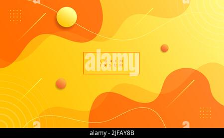 Abstract yellow and orange fluid shape modern background. Eps10 vector. Stock Vector