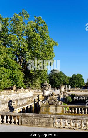 France, Gard, Nimes, Jardins de la Fontaine (Fountain Gardens) Stock Photo