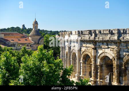 France, Gard, Nimes, Place des Arenes, The Arenas Stock Photo