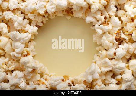 Fresh butterfly popcorn frame background with copy-space Stock Photo