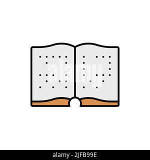 Braille book filled color icon. linear style sign for mobile concept and web design. Blind book pages filled color vector icon. Symbol, logo illustrat Stock Vector