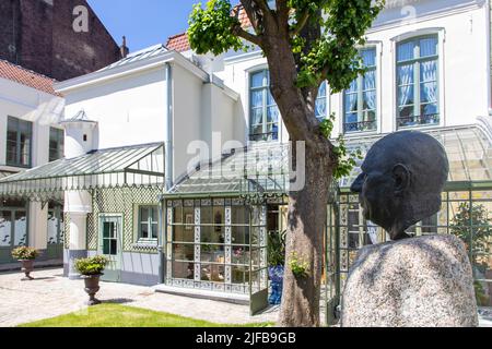 France, Nord, Lille, Charles de Gaulle birthplace, transformed into a museum and located in Old Lille, courtyard and winter garden Stock Photo