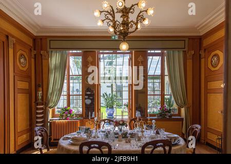 France, Nord, Lille, Charles de Gaulle birthplace, transformed into a museum and located in Old Lille, dining room Stock Photo