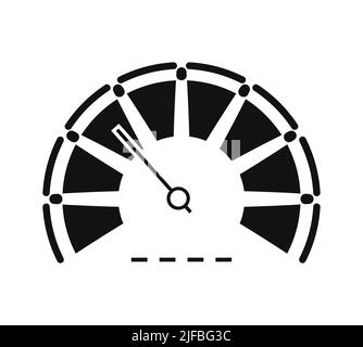 Speedometer icon vector. Scale meter in outline style. Tachometer icon. Speed indicator symbol. Online car velocity meter. Fast speed sign line icon. Stock Vector