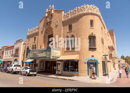 The Lensic Performing Arts Center in Santa Fe, New Mexico. Stock Photo