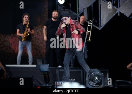 June 30, 2022, Torino, Italia, Italy: Vasco Rossi performing live at Turin Stadium. (Credit Image: © Bruno Brizzi/Pacific Press via ZUMA Press Wire) Stock Photo