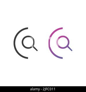Search icon button, in solid and gradient color Stock Vector