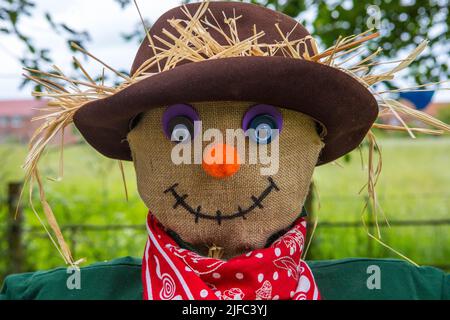 Nawton, UK - June 5th 2022: Close up of a Scarecrow in the village of Nawton in North Yorkshire, UK. The creation was an entrant into the Nawton Beadl Stock Photo