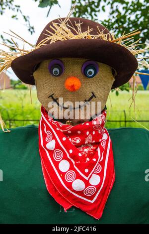 Nawton, UK - June 5th 2022: Close up of a Scarecrow in the village of Nawton in North Yorkshire, UK. The creation was an entrant into the Nawton Beadl Stock Photo