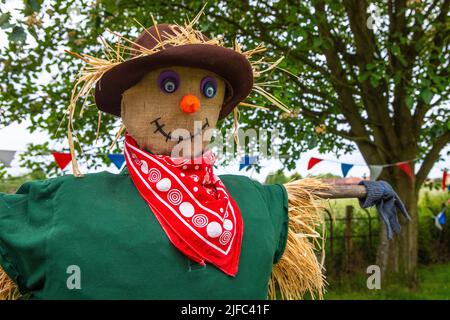 Nawton, UK - June 5th 2022: Close up of a Scarecrow in the village of Nawton in North Yorkshire, UK. The creation was an entrant into the Nawton Beadl Stock Photo