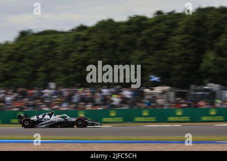 Silverstone, UK. 01st July, 2022. 1st July 2022, Silverstone Circuit, Silverstone, Northamptonshire, England: British F1 Grand Prix, free practice day: Scuderia AlphaTauri, Yuki Tsunoda Credit: Action Plus Sports Images/Alamy Live News Stock Photo