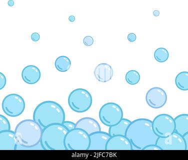 Soap bubbles pattern. Repeated horizontal foam decoration. Soap bubbles wallpaper. Vector Stock Vector