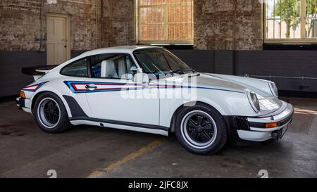 Porsche 911 ‘MBA 69V’ on display at the June Scramble held at the Bicester Heritage Centre on the 19th June 2022 Stock Photo