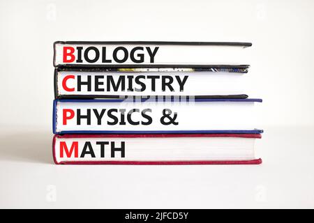 BCPM biology chemistry physics math symbol. Concept words BCPM biology ...