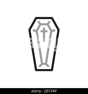 Simple of Halloween Related Vector Line Icons. Halloween icon collection. Contains such Icons as coffin. Stock Vector