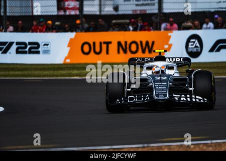 SILVERSTONE, England,  01.JULY 2022;#22, Yuki TSUNODA, JAP, Team Scuderia Alpha Tauri, AT02, HONDA, RA620 engine Formula One, BRITISH F1 Grand Prix on Stock Photo