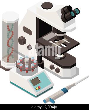 Science lab concept isometric composition banner Stock Vector Image ...