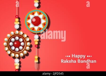 flat happy raksha bandhan background illustration Stock Vector