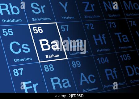 Barium - Ba - chemical element periodic table 3d render Stock Photo - Alamy