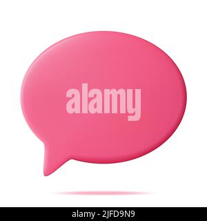 3D Red Blank Speech Bubble Isolated Stock Vector