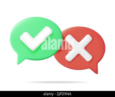 Yes and No Speech Bubble Isolated. Stock Vector