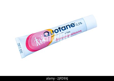 A tube of Quotane itching cream Stock Photo