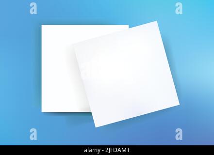 White Square Canvas Paper Brand Identity Mockup Template For Business Packaging Presentation Realistic Illustration Stock Vector