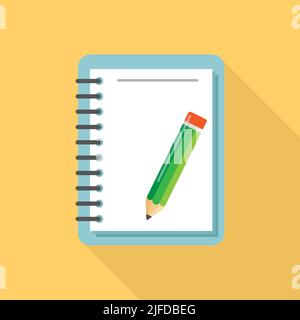 Diary icon in flat style. Notebook vector illustration on isolated background. Notepad sign business concept. Stock Vector
