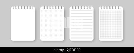 Notebook icon in flat style. Paper sheet vector illustration on isolated background. Page sign business concept. Stock Vector