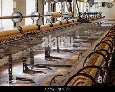 Quarry Bank Mill (also known as Styal Mill) in Styal, Cheshire, in northwest England. It is one of the best preserved textile factories of the Industr Stock Photo