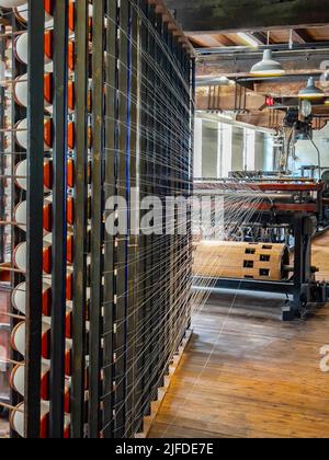 Quarry Bank Mill (also known as Styal Mill) in Styal, Cheshire, in northwest England. It is one of the best preserved textile factories of the Industr Stock Photo